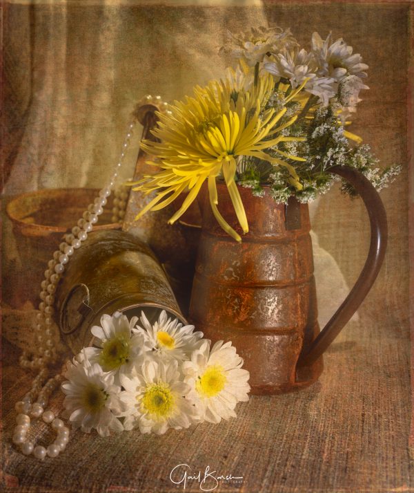 Pearls, Daisies, and Copper Pots