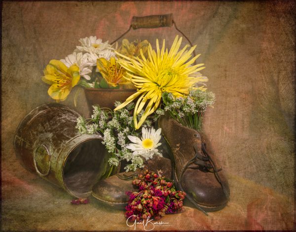 Shoes and Flowers Tan